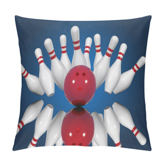Personality  Ball Crashing Into Bowling Pins Pillow Covers