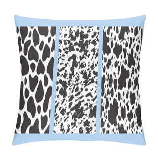 Personality  Cow Print Seamless Pattern. Black And White Animal Print, Collection Of Repeat Designs. Pillow Covers