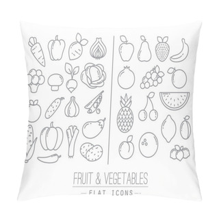 Personality  Flat Fruits Vegetables Icons Pillow Covers