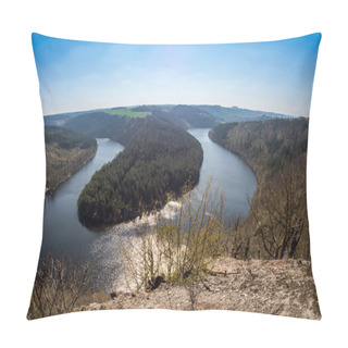 Personality  Saaleschleife At The Hohenwarte In Thuringia Pillow Covers