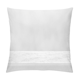 Personality  Empty White Stone Surface Against Light Background, Banner. Space For Design Pillow Covers