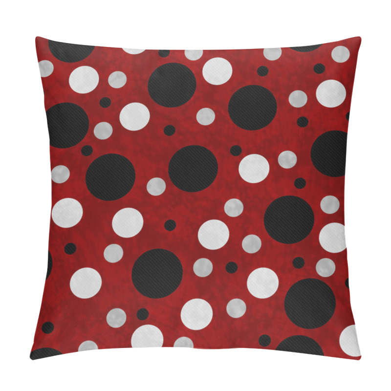 Personality  Red, Gray and Black Polka Dots Pattern Repeat Background pillow covers