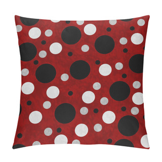 Personality  Red, Gray And Black Polka Dots Pattern Repeat Background Pillow Covers