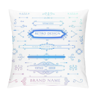 Personality  Set Of Vintage Decorations Elements Pillow Covers