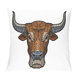 Personality  Bull Head Isolated Illustration Pillow Covers