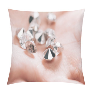 Personality  Close Up Of Shiny Small Pure Diamonds In Hand Pillow Covers