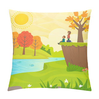 Personality  Couple On A Hilltop Looking At The View Pillow Covers