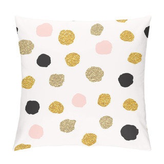 Personality  Polka Dots Of Rose Gold And Black Pillow Covers