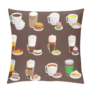 Personality  Coffee Snack Vector Illustration. Pillow Covers
