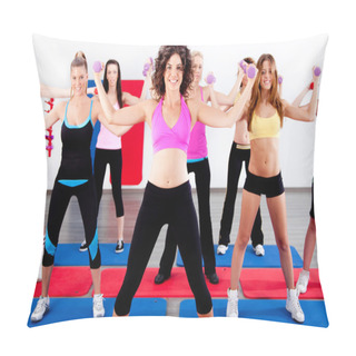 Personality  Women Doing Aerobics With Dumbbell Pillow Covers
