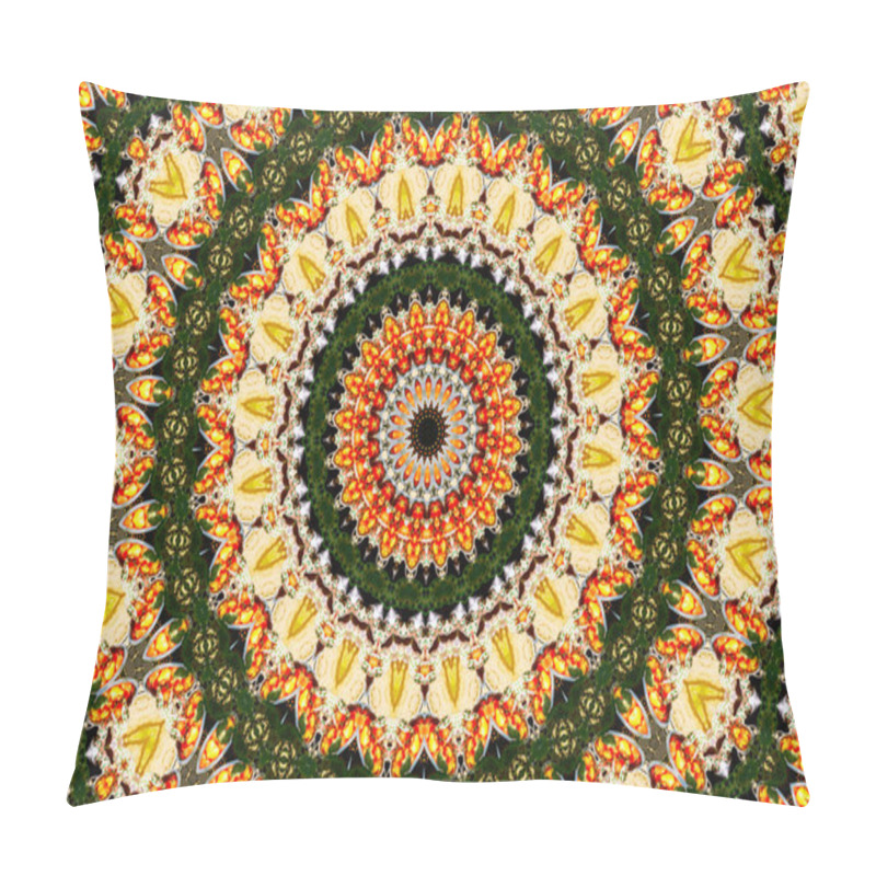 Personality  Psychedelic Kaleidoscopic Illusive Symmetrical Pattern As Background Pillow Covers