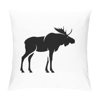 Personality  Vector Moose Silhouette. Elk Logo Pillow Covers