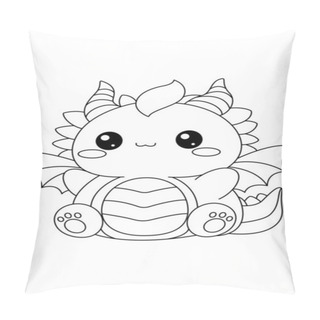 Personality  Cute Dragon Squishmallow Coloring Page Pillow Covers
