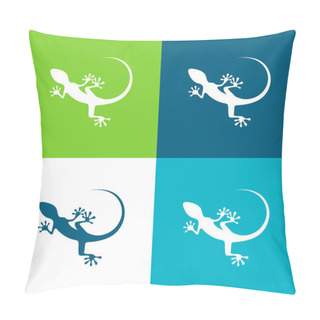 Personality  Animal Flat Four Color Minimal Icon Set Pillow Covers