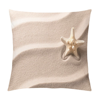 Personality  Starfish Or Sea Star On Rippled Sand  Pillow Covers