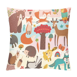 Personality  Cute Woodland Animal Element Set Pillow Covers