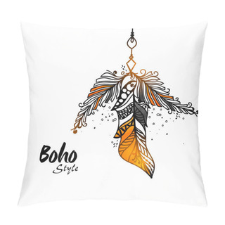 Personality  Creative Boho Style Feathers. Pillow Covers
