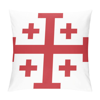 Personality  Vector Illustration Red Jerusalem Cross. Cross Of Knightly Order Of The Holy Sepulchre Of Jerusalem Pillow Covers