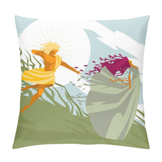 Personality  Apollo And Daphne Transformation Into Laurel Tree Greek Myth  Pillow Covers