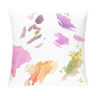 Personality  Abstract Watercolor Paper Splash Shapes Isolated Drawing. Illustration Aquarelle For Background. Pillow Covers
