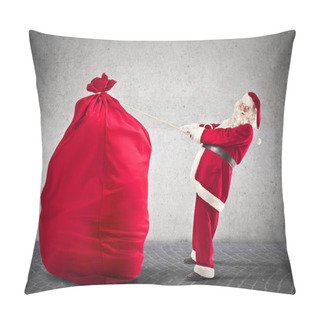 Personality  Father Christmas Holding A Rope Pillow Covers