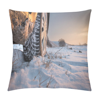 Personality  Winter Tires In Snow Pillow Covers