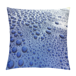 Personality  Close View On Car Paint Polished With Water Drops Beading Pillow Covers