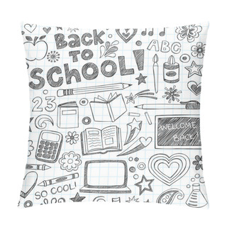 Personality Back To School Sketchy Doodles Vector Design Elements Pillow Covers