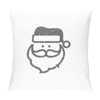 Personality  Santa Claus Head Icon In Grunge Texture Isolated On White Background Pillow Covers
