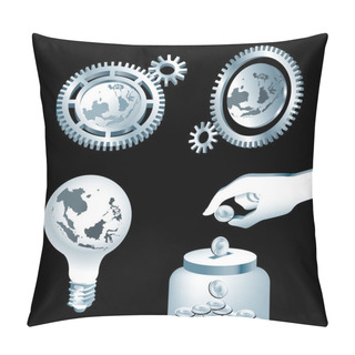 Personality  Conceptual Business And Financial Icons Pillow Covers