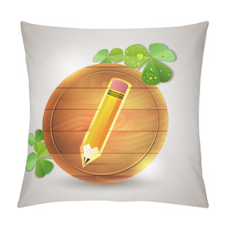 Personality  Pencil On Wood Board Icon Pillow Covers