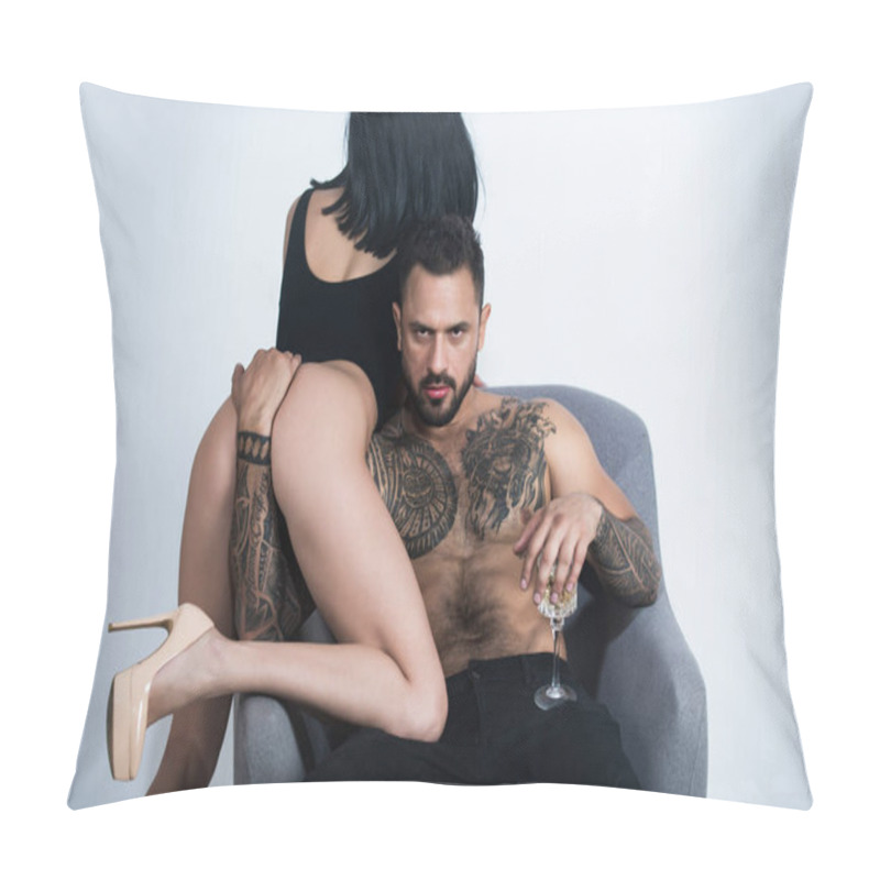 Personality  Beauty couple of young lovers. Sexy couple in love. Erotic love of hispanic man and sexy woman lovers. Horny hot young couple embracing. Loving people. pillow covers