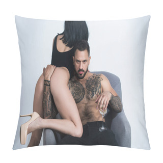 Personality  Beauty Couple Of Young Lovers. Sexy Couple In Love. Erotic Love Of Hispanic Man And Sexy Woman Lovers. Horny Hot Young Couple Embracing. Loving People. Pillow Covers