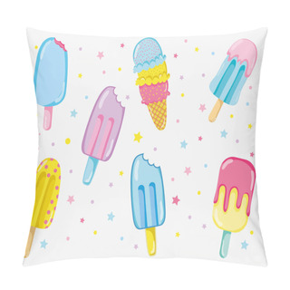 Personality  Punchy Pastels Popsicles Collection Vector Illustration Graphic Design Pillow Covers