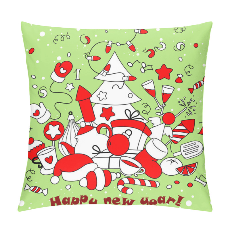 Personality  Green and red Christmas card pillow covers