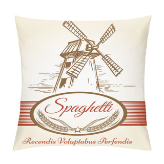 Personality  Spaghetti Pasta Bakery Label Pillow Covers