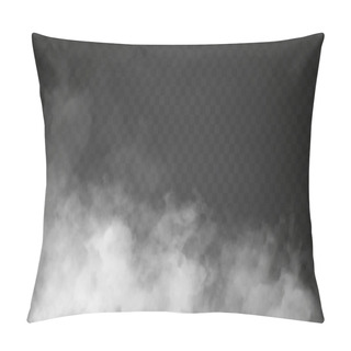 Personality  Fog Or Smoke Isolated Transparent Special Effect. White Vector Cloudiness, Mist Or Smog Background. Vector Illustration Pillow Covers