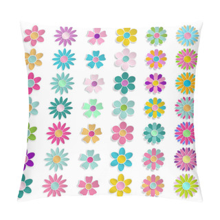 Personality  Set Of Multicolored Paper Flowers Pillow Covers