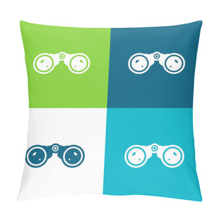 Personality  Binocular Flat Four Color Minimal Icon Set Pillow Covers