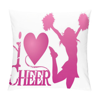Personality  I Love Cheer With Jumping Cheerleader Pillow Covers