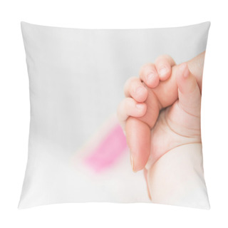 Personality  Baby Holds Mother's Finger Pillow Covers