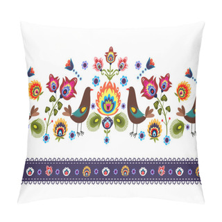 Personality  Folk Pattern With Birds Pillow Covers