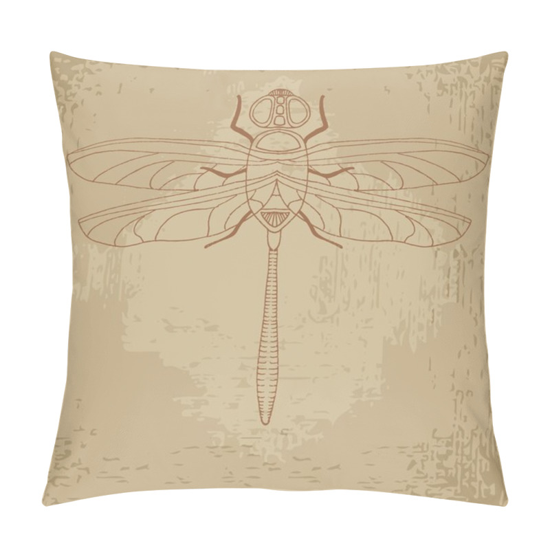 Personality  Dragonfly. Vector illstration pillow covers