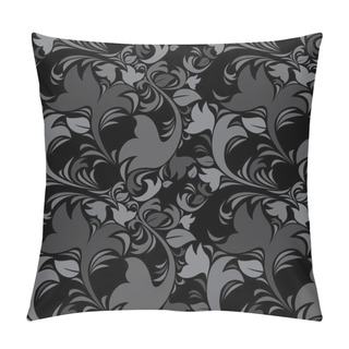 Personality  Floral Vintage Dark Gray Background. Black Color. Pillow Covers