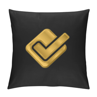 Personality  Accept Gold Plated Metalic Icon Or Logo Vector Pillow Covers