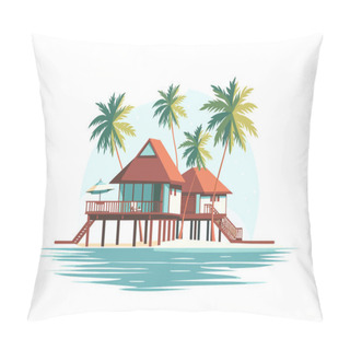 Personality  Maldives Isolated Vector Style Pillow Covers