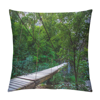 Personality  Wooden Bridge In The Forest Pillow Covers