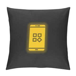 Personality  Applications Yellow Glowing Neon Icon Pillow Covers
