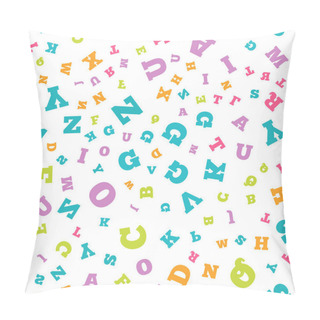 Personality  Colorful Letter Seamless Pattern On White Background Pillow Covers