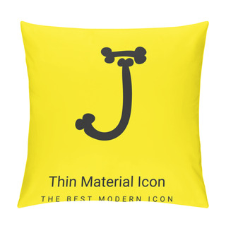 Personality  Bones Halloween Typography Letter J Minimal Bright Yellow Material Icon Pillow Covers